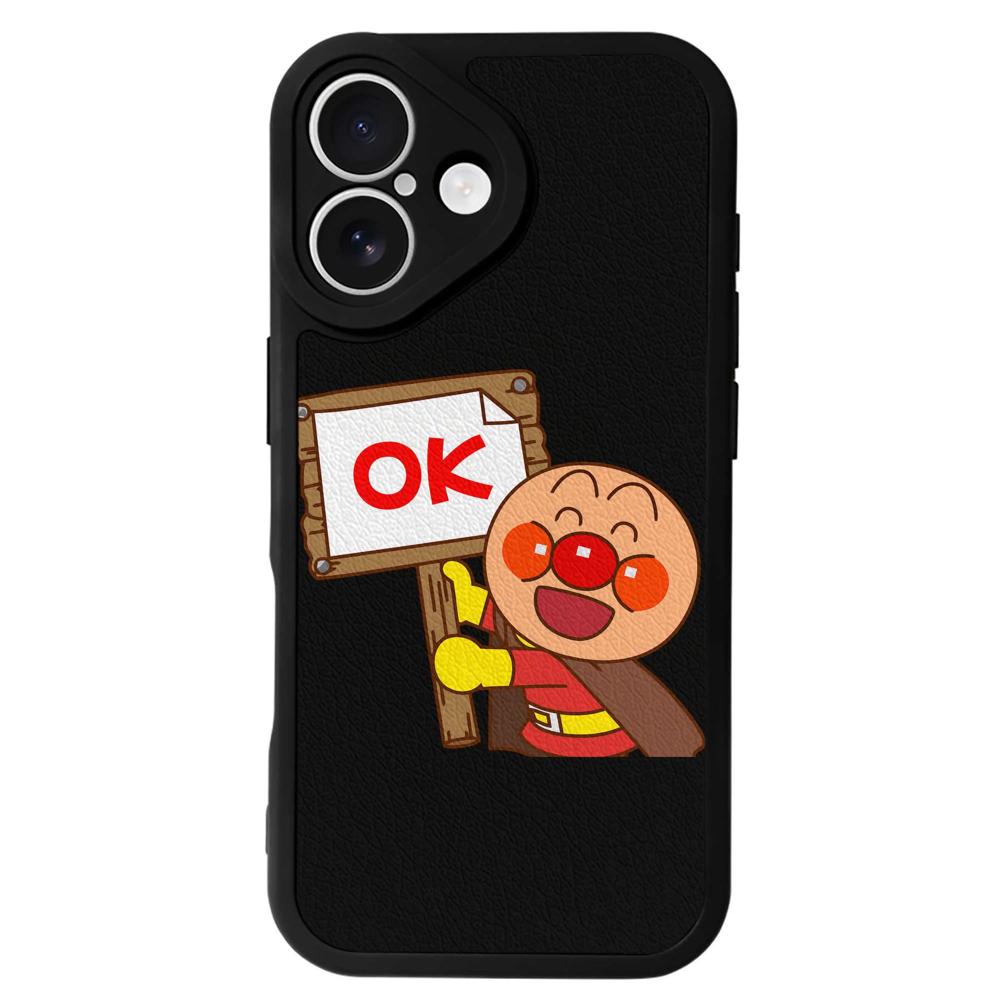 （画像用） アンパンマン Anpanman 【iPhone 16シリーズ対応】シリコンスマホケース（レザー調） 材質：シリコン